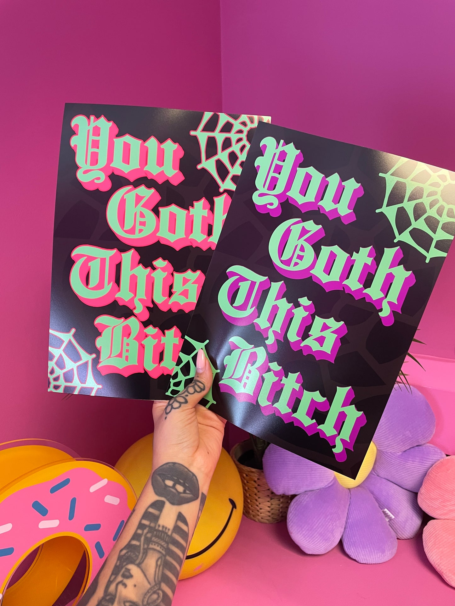 You goth this bitch graphic typography artwork poster print