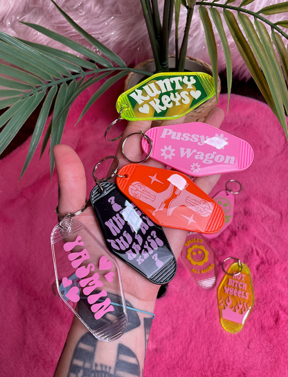 Cowboy boots motel keychain keyring various colours