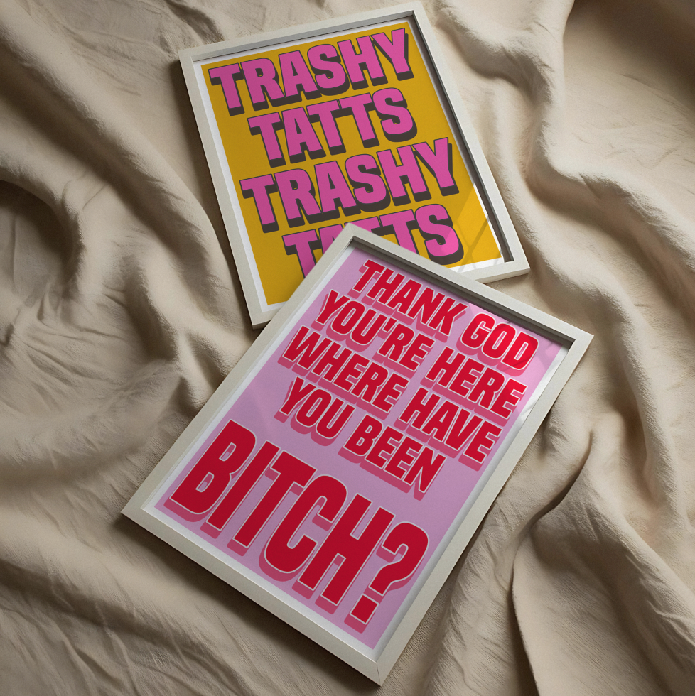 Trashy tatts artwork poster print