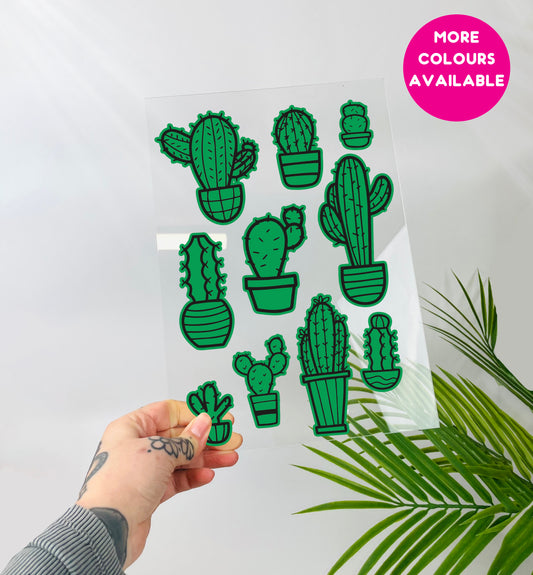 Cactus clear acrylic vinyl poster plaque