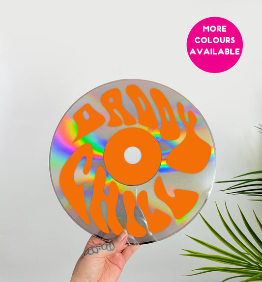 Daddy chill upcycled vintage 12" laser disc home decor