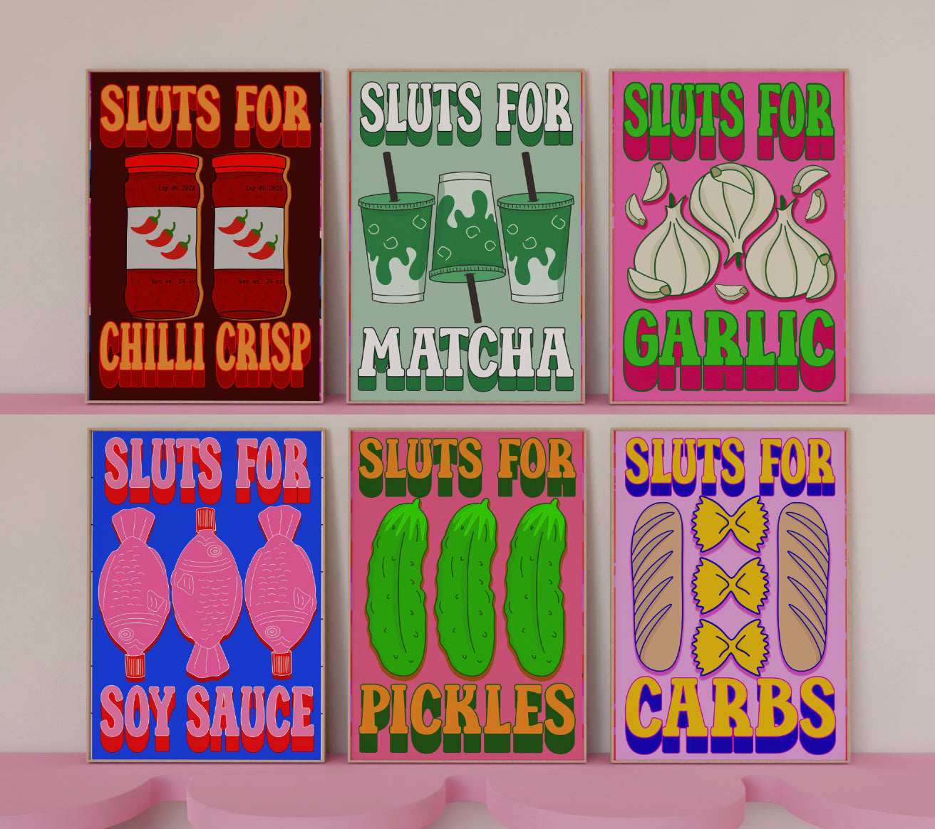 Sluts for pickles unhinged artwork poster print