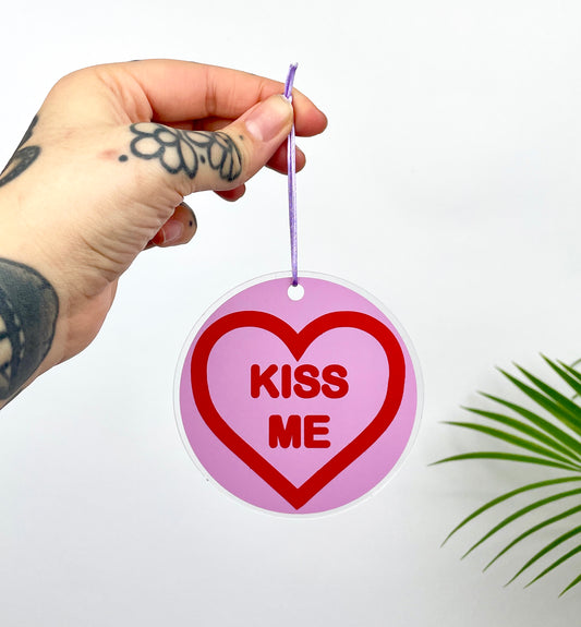 Kiss me love heart sweet acrylic home decor charm accessory