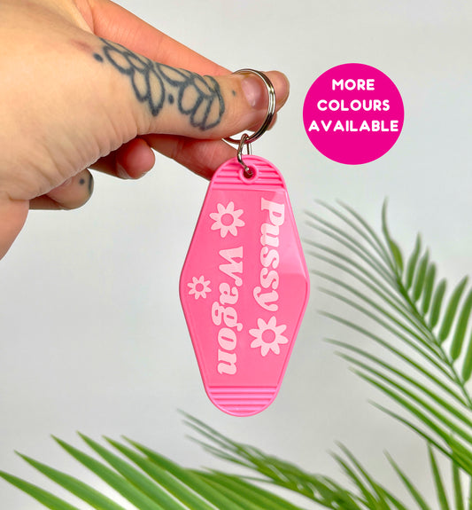 Pussy wagon motel keychain keyring various colours