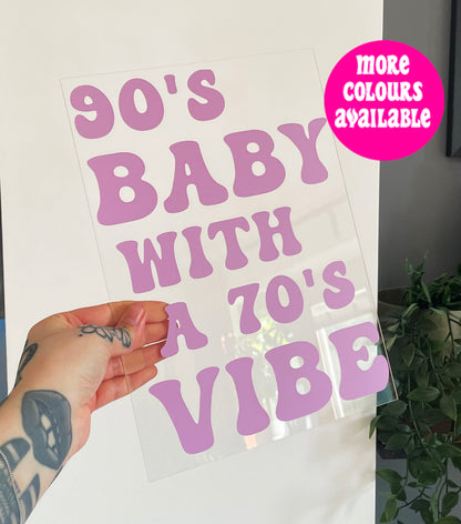 90's baby 70's vibe clear acrylic vinyl poster plaque