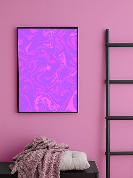 Purple Pink Swirl Psychedelic Pattern Artwork Poster Print Poster