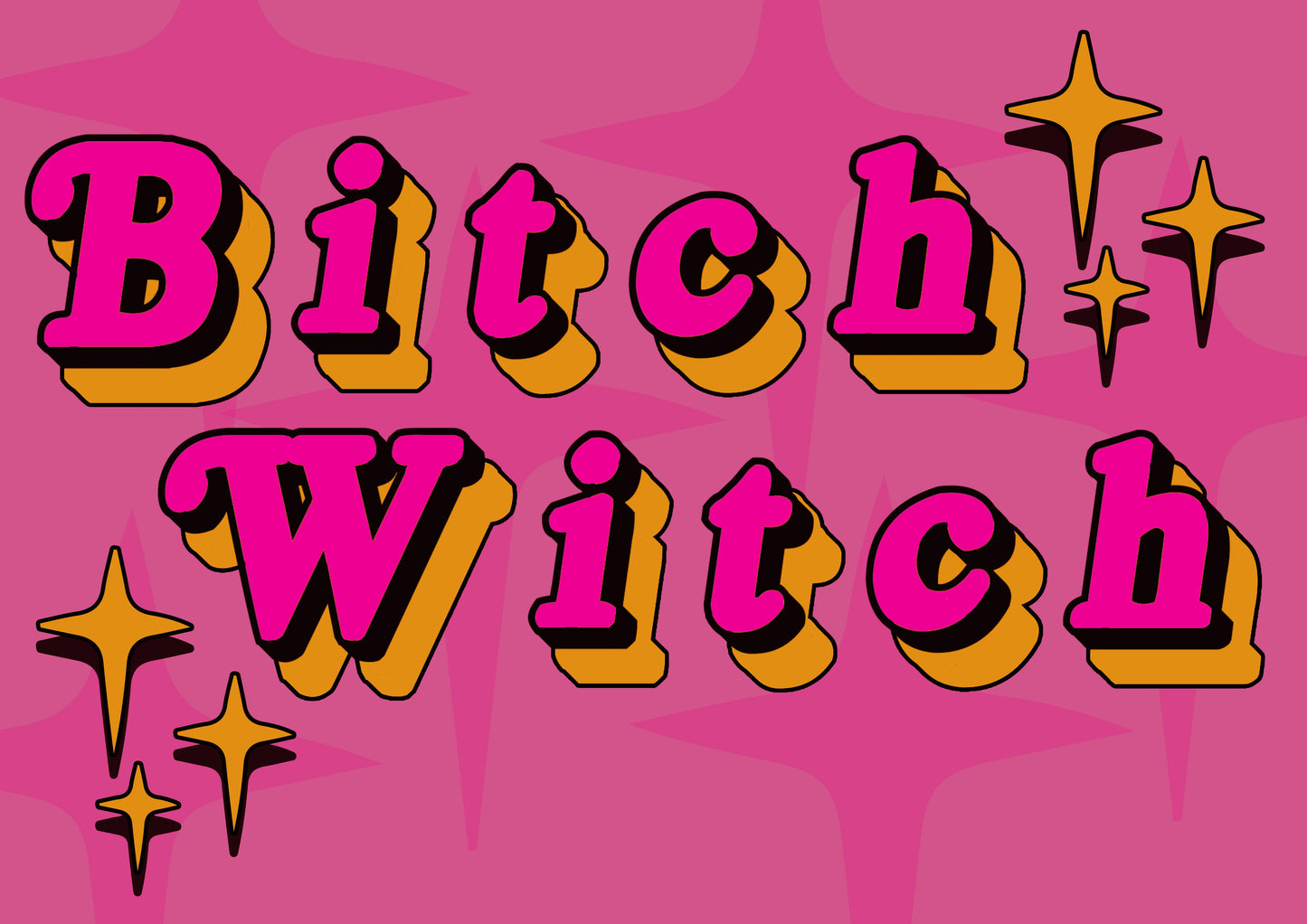 Bitch Witch Graphic Typography Artwork Poster Print Poster