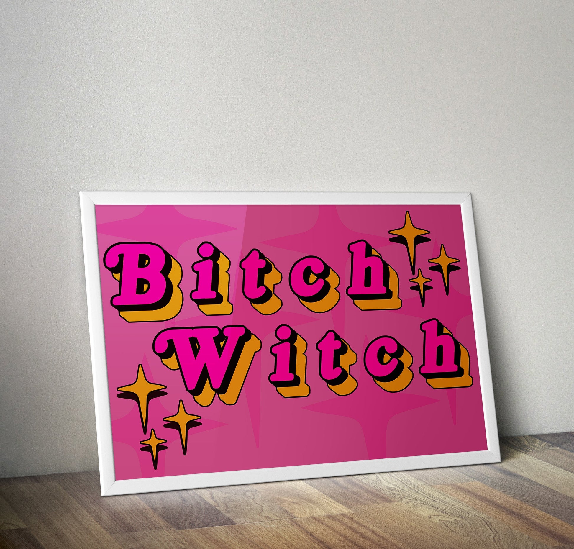 Bitch Witch Graphic Typography Artwork Poster Print Poster