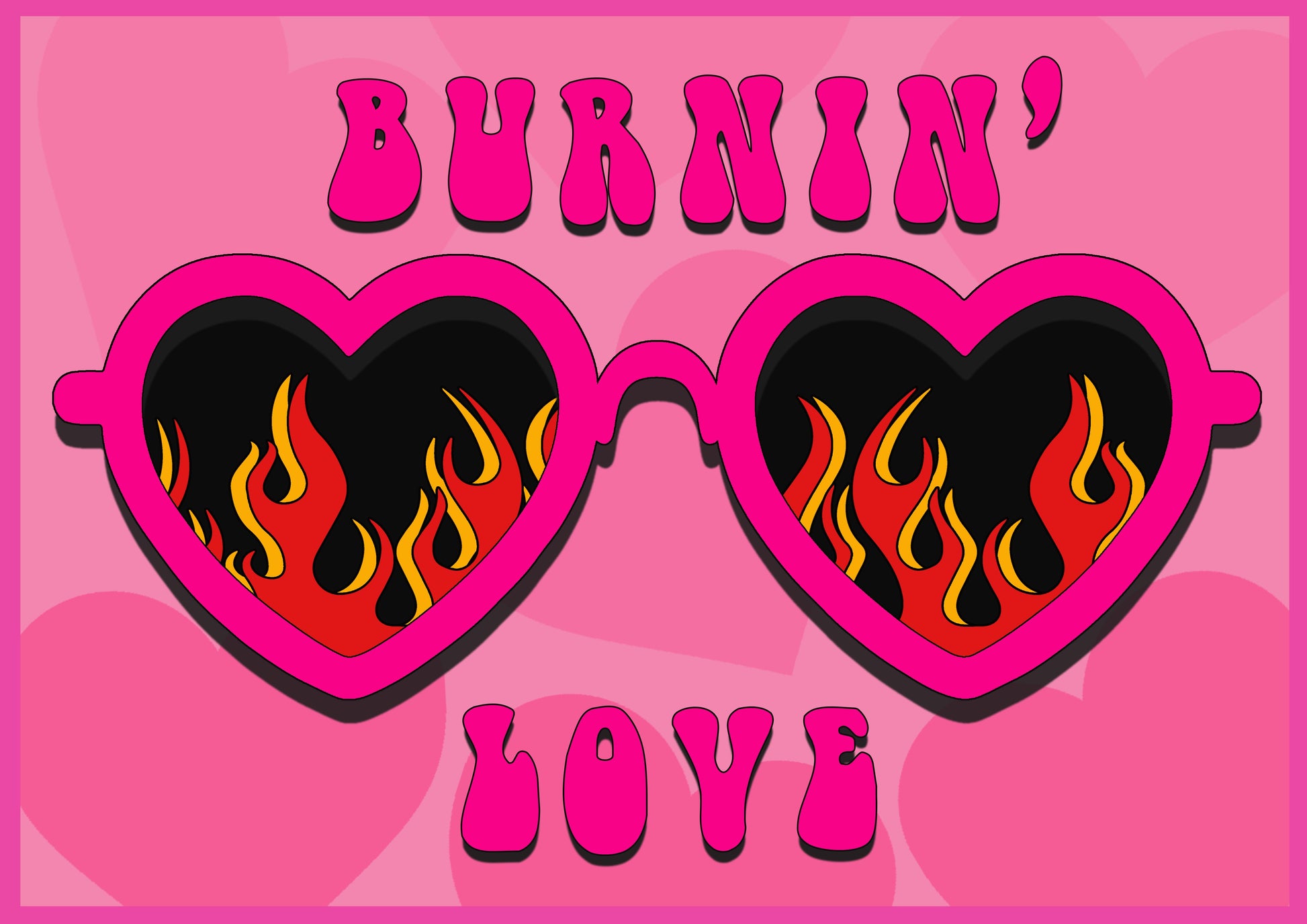 Burnin Love Graphic Poster Print Poster