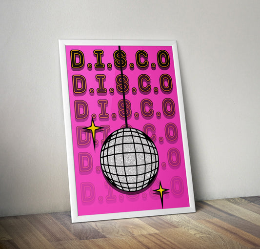 Disco Ball Artwork Poster Print Poster