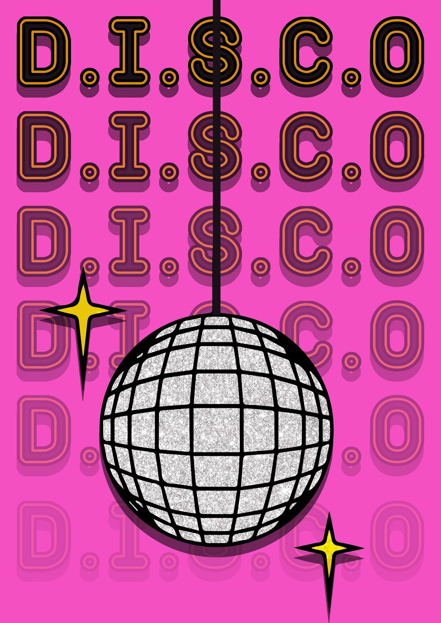 Disco Ball Artwork Poster Print Poster