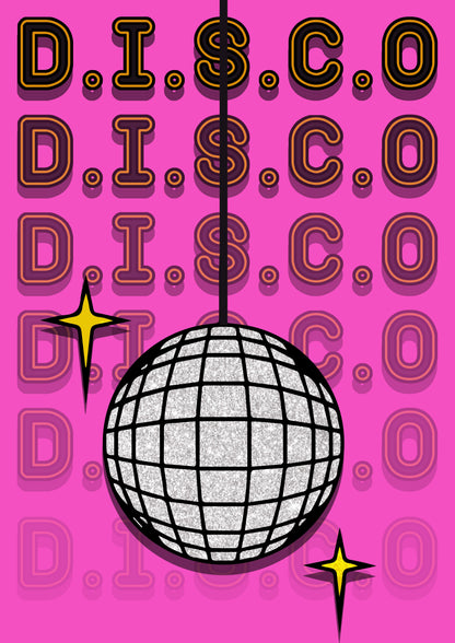 Disco Ball Artwork Poster Print Poster