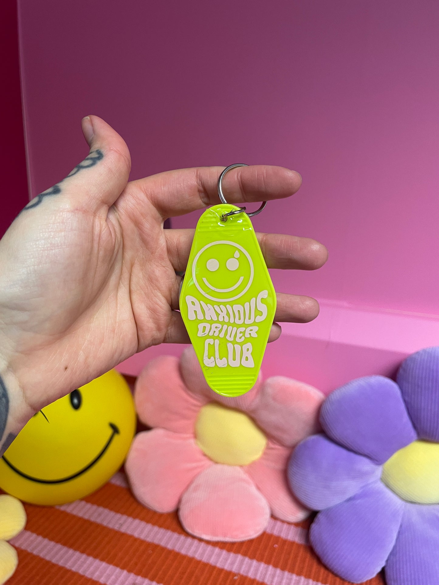 CLEARANCE -anxious driver club motel keychain