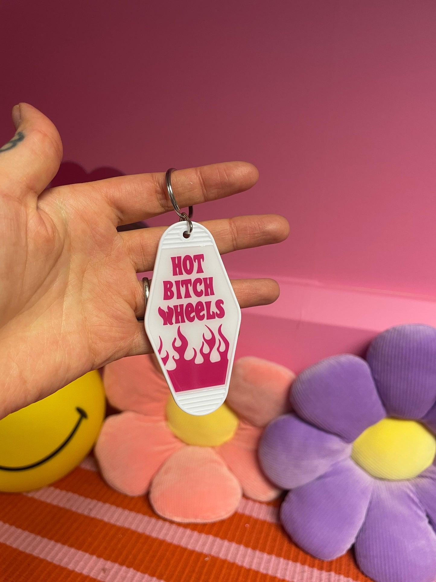 CLEARANCE -hot bitch wheels motel keychain