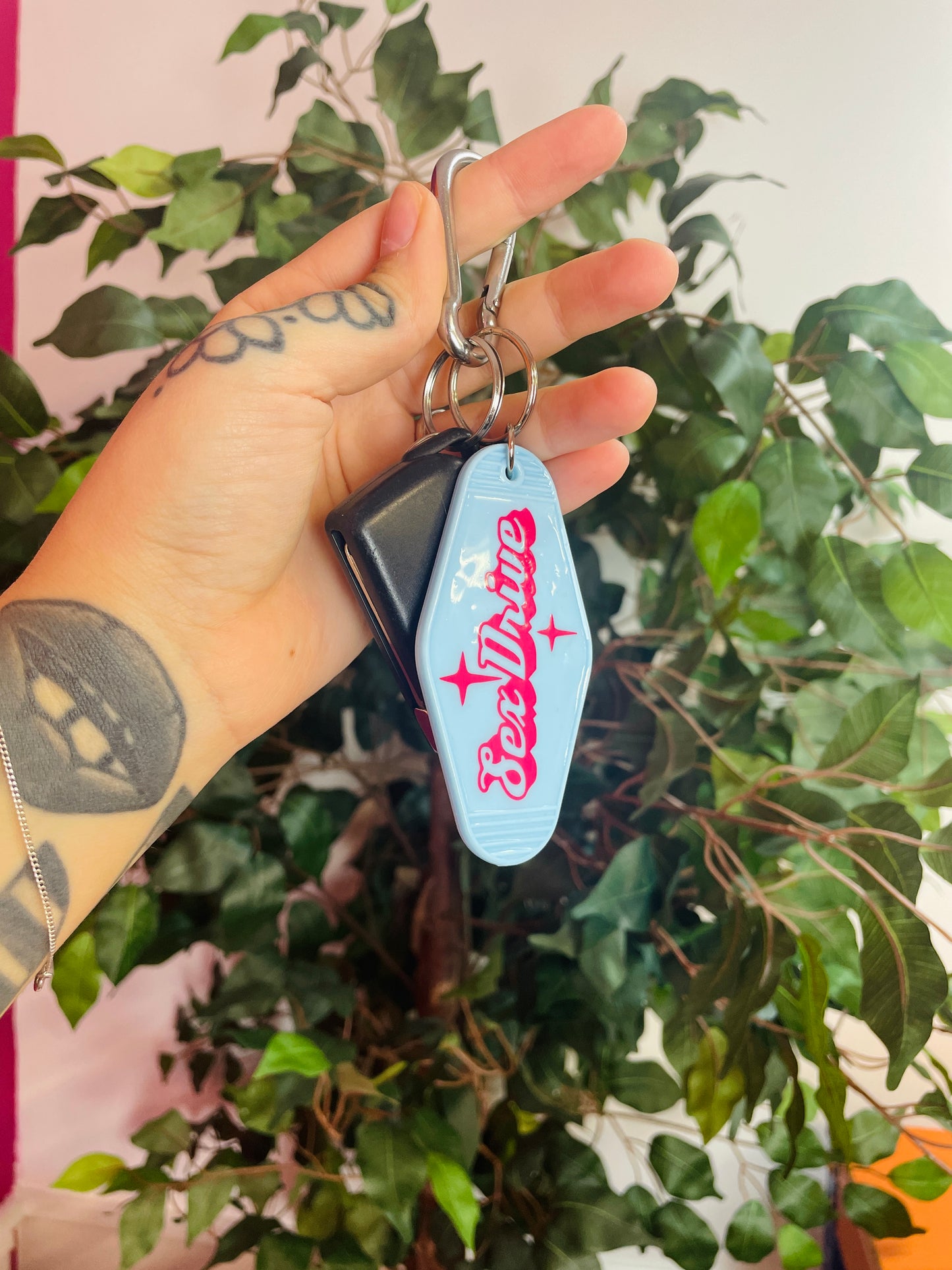 Sex drive motel keychain keyring various colours