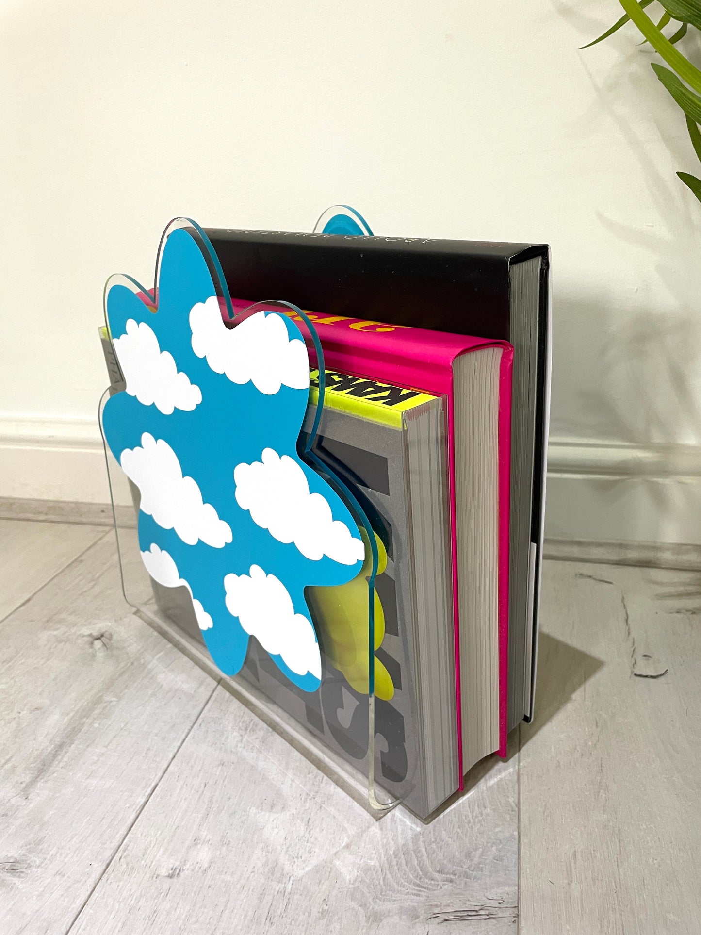 Cloud acrylic storage holder for records, books and other storage home decor