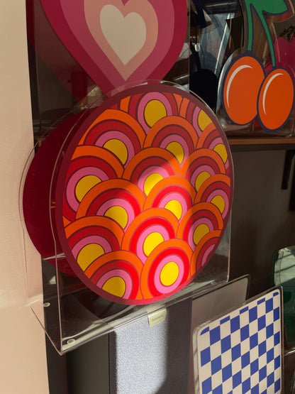 Retro pattern acrylic storage holder for records, books and other storage home decor