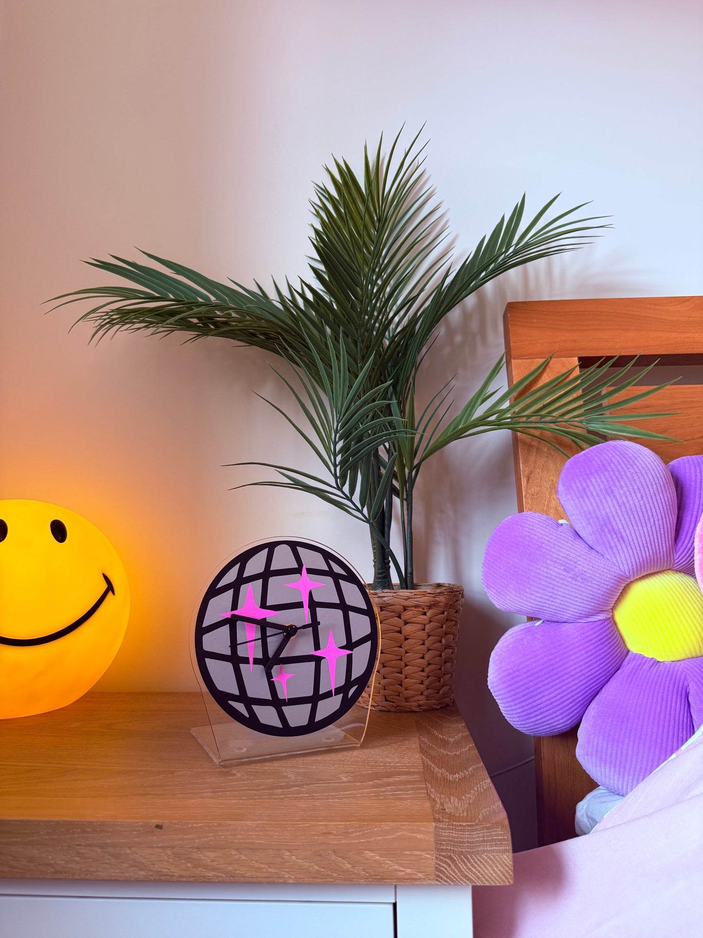 Disco ball table decorative clock silent movement