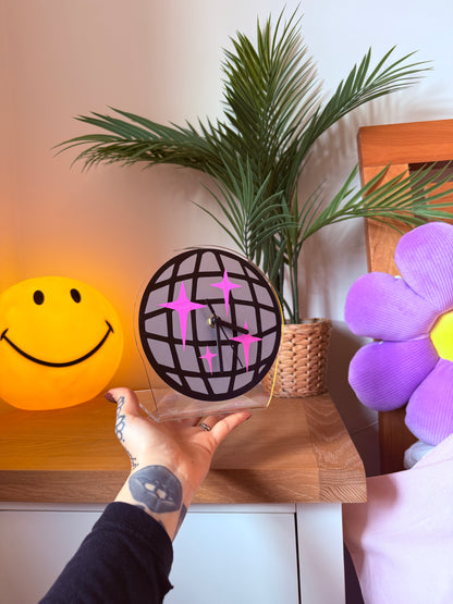 Disco ball table decorative clock silent movement