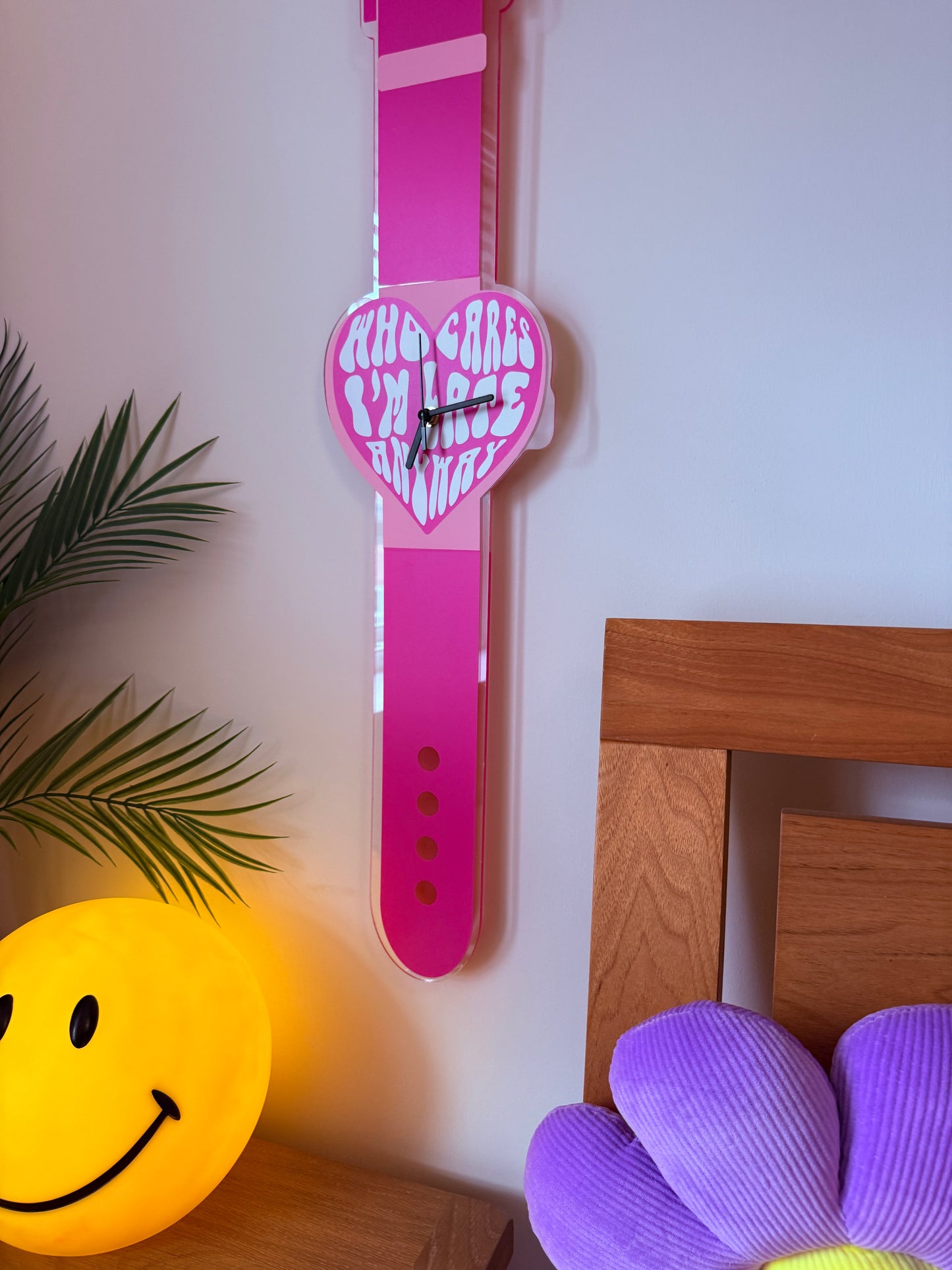 Who cares i'm late anyway heart watch wall clock decorative silent movement