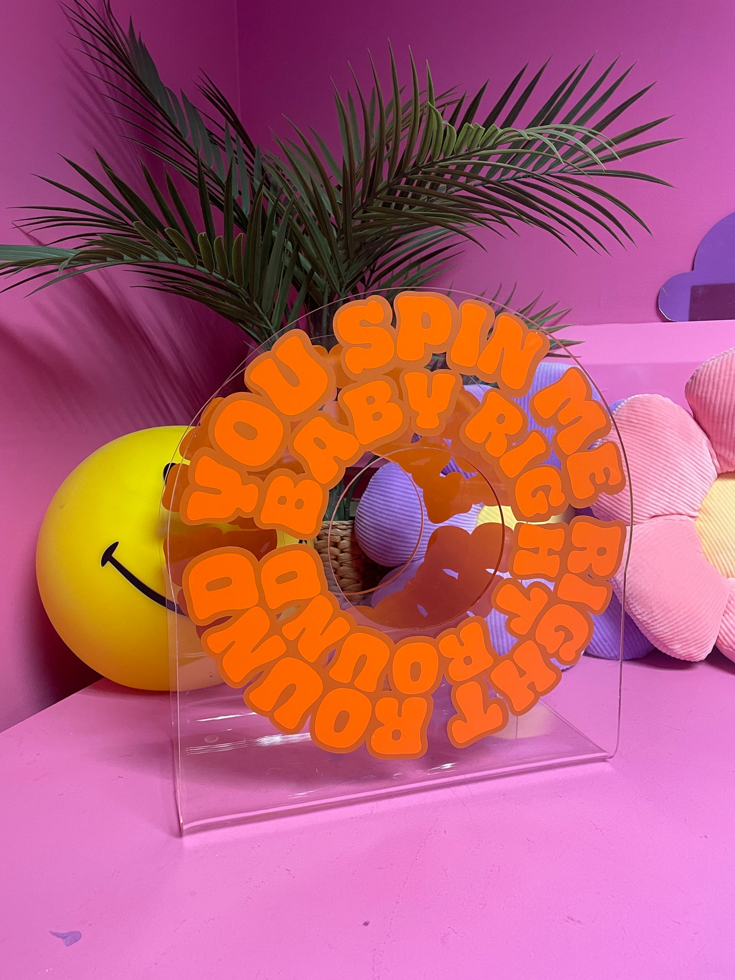 You spin me right round baby right round acrylic storage holder for records, books and other storage home decor