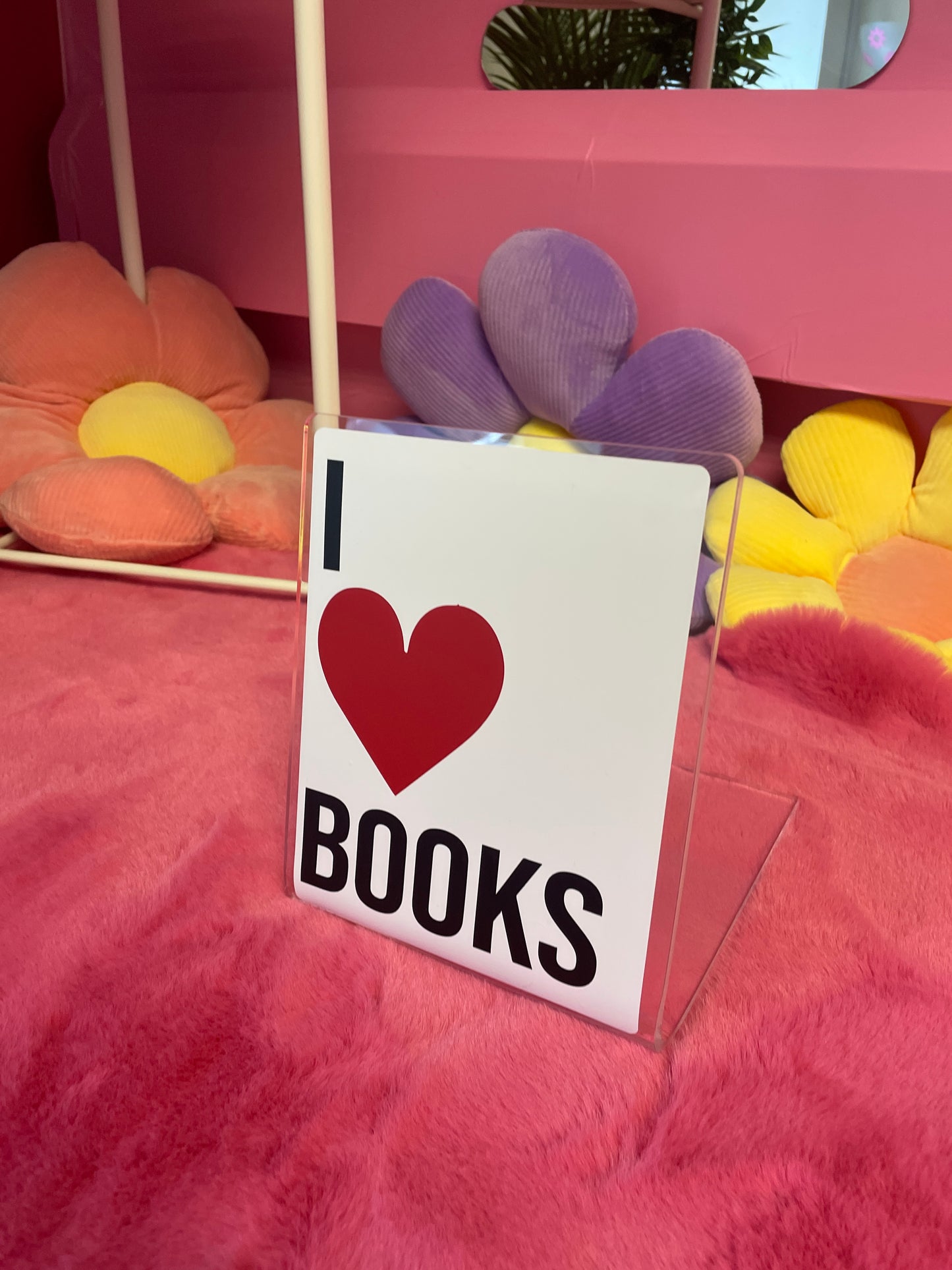 I heart books acrylic bookend home decor