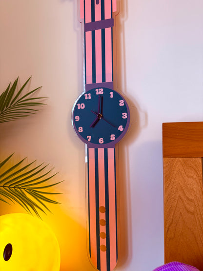 Stripe watch wall clock decorative silent movement