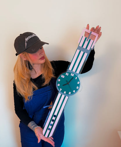 Stripe watch wall clock decorative silent movement