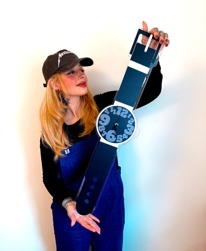 Bubble numbers watch wall clock decorative silent movement