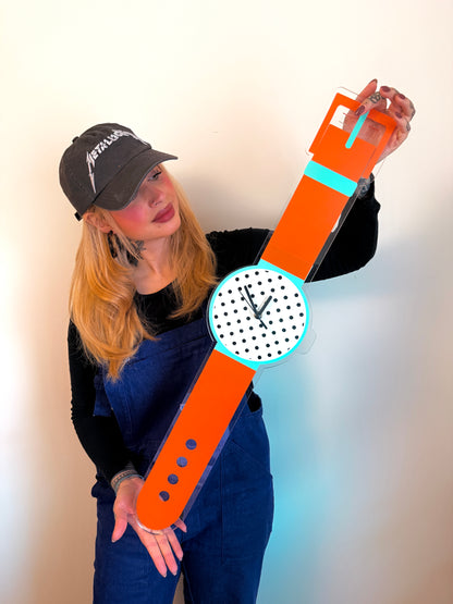 Polka dot watch wall clock decorative silent movement