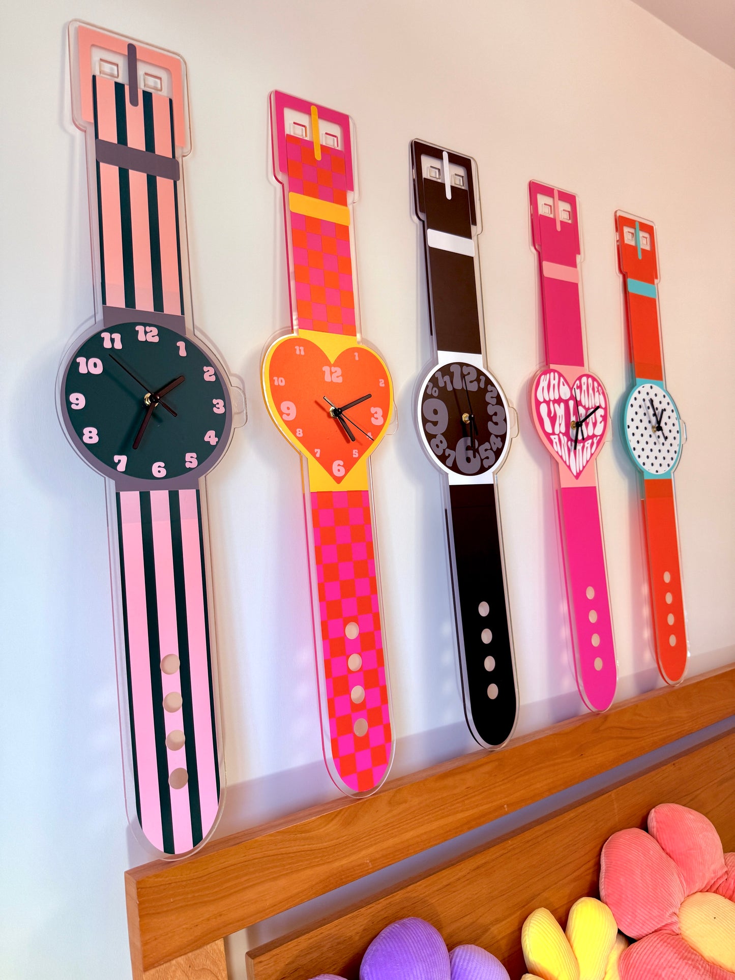 Who cares i'm late anyway heart watch wall clock decorative silent movement