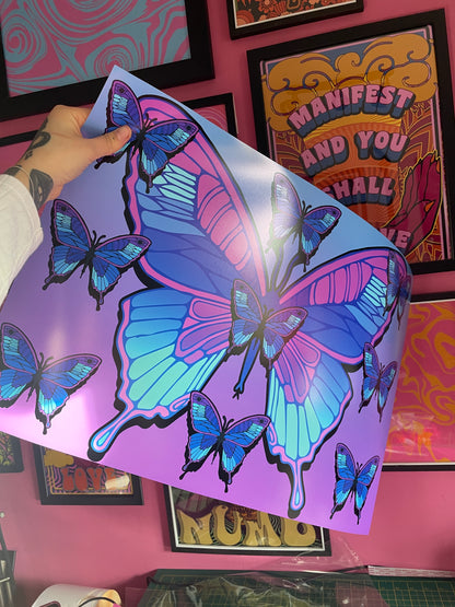 Butterfly 1990's 2000's aesthetic poster print