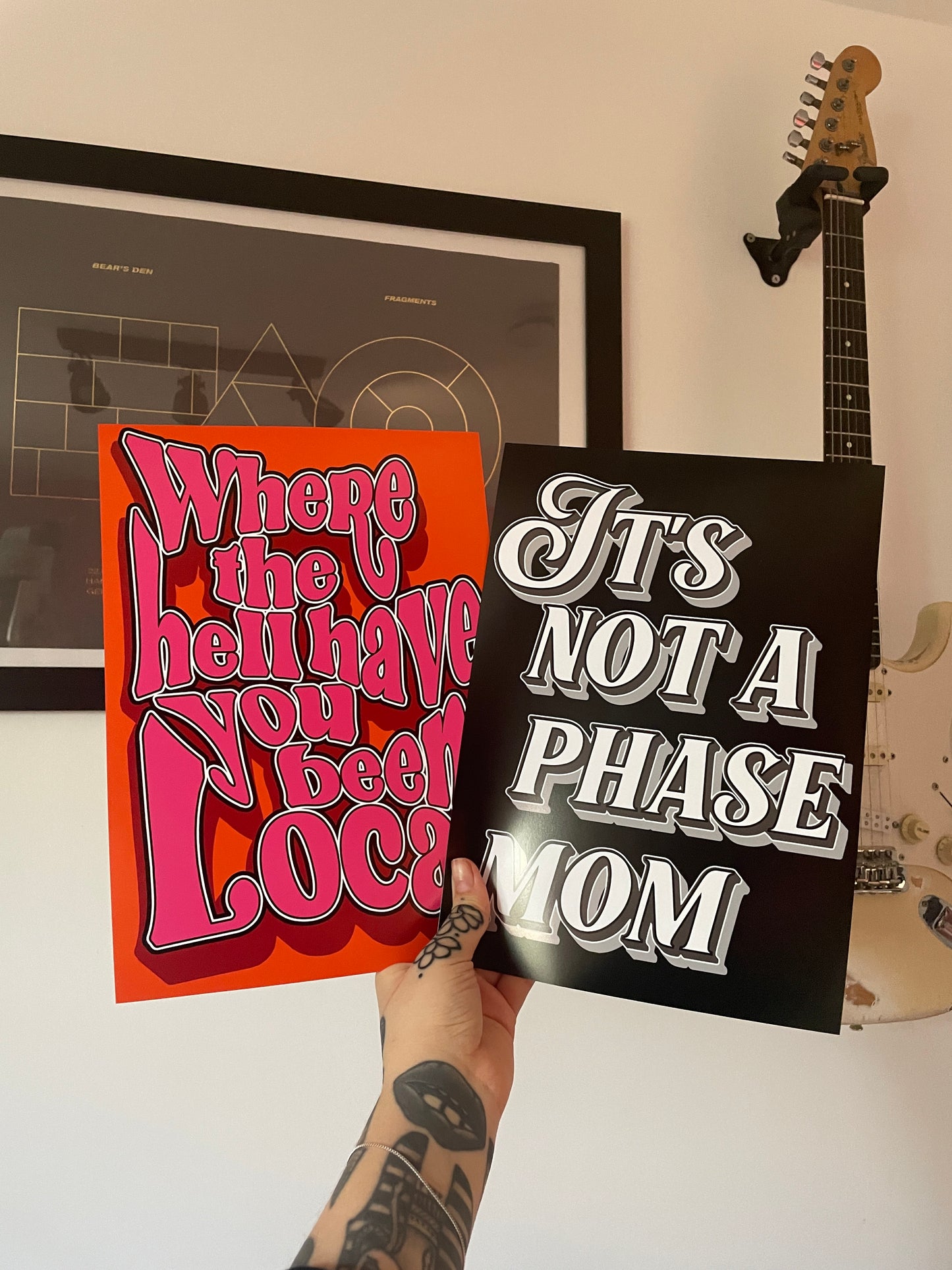 It's not a phase mom typography artwork poster print