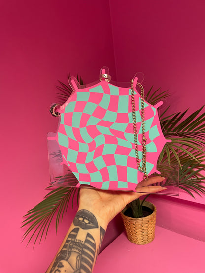 Retro wavy checkerboard jewellery stand home decor accessories