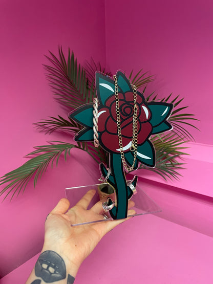 Tattoo trad rose flash jewellery stand home decor accessories