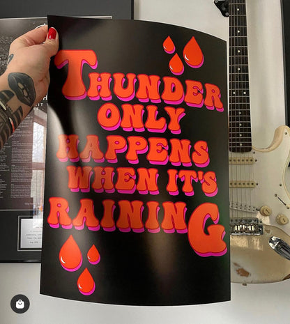 Thunder Dreams Song Typography Artwork Poster Print Poster