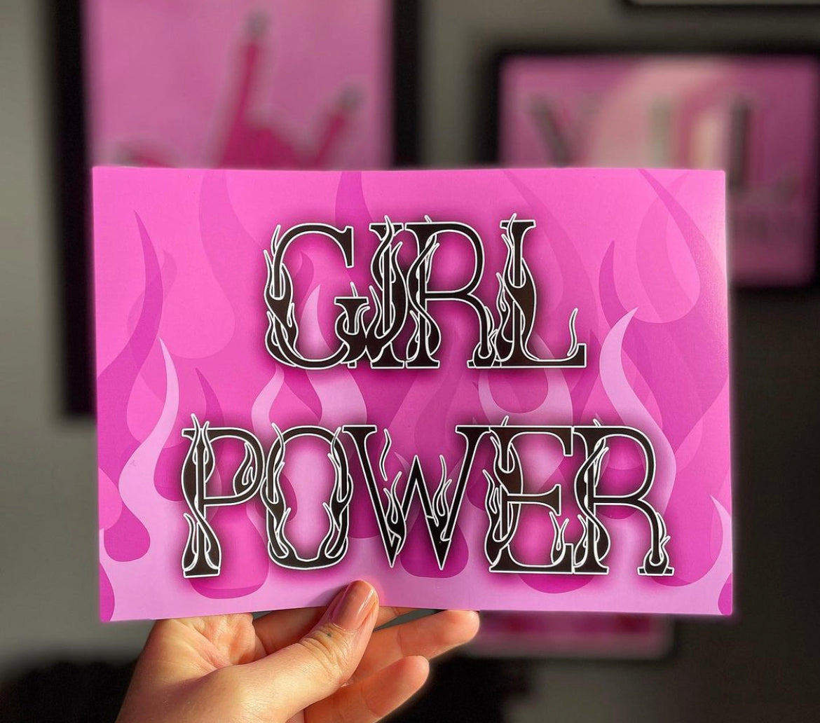 Girl Power Flames Artwork Poster Print Poster