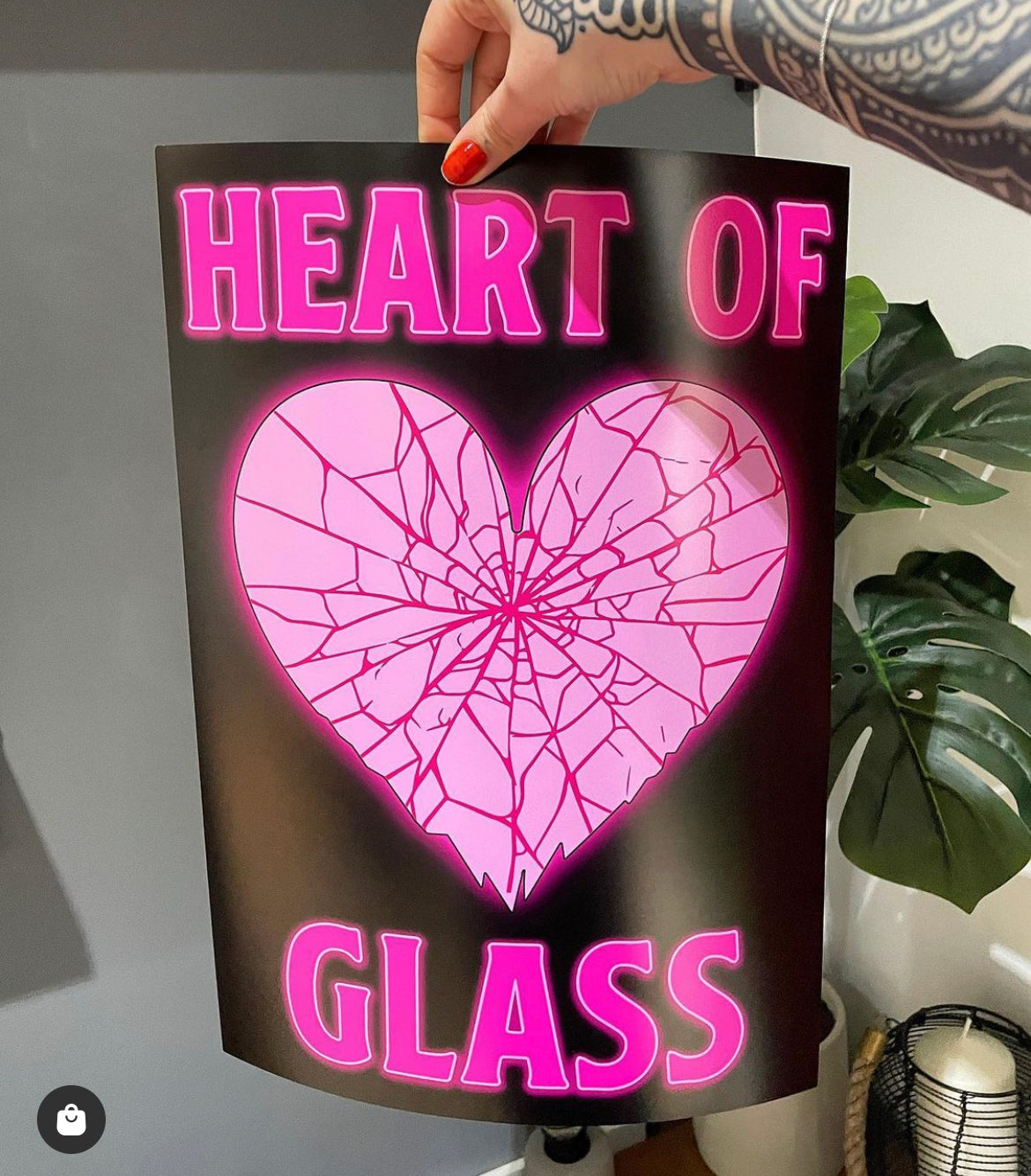 Heart Of Glass Song Typography Artwork Poster Print Poster