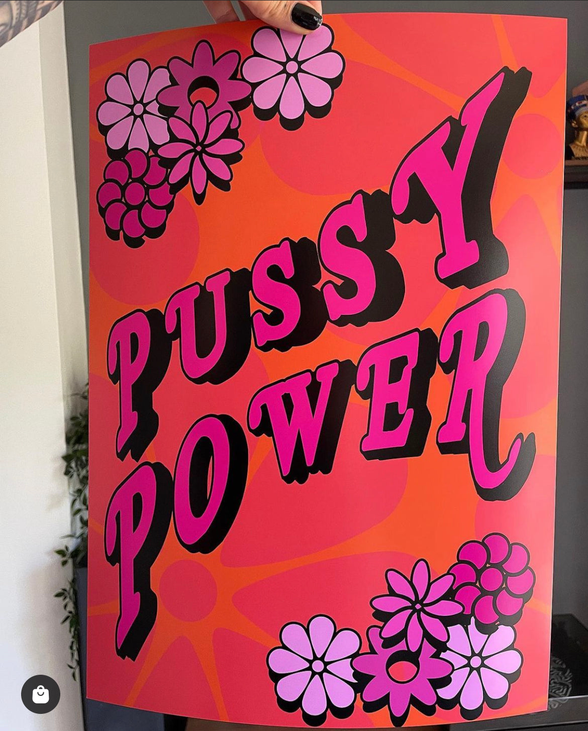 Pussy Power Typography Artwork Poster Print Poster