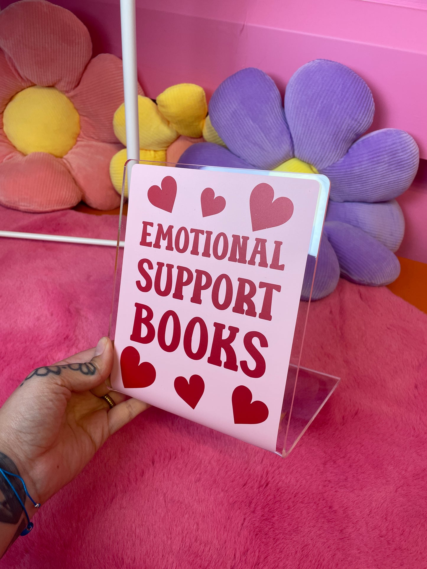 Emotional support books acrylic bookend home decor