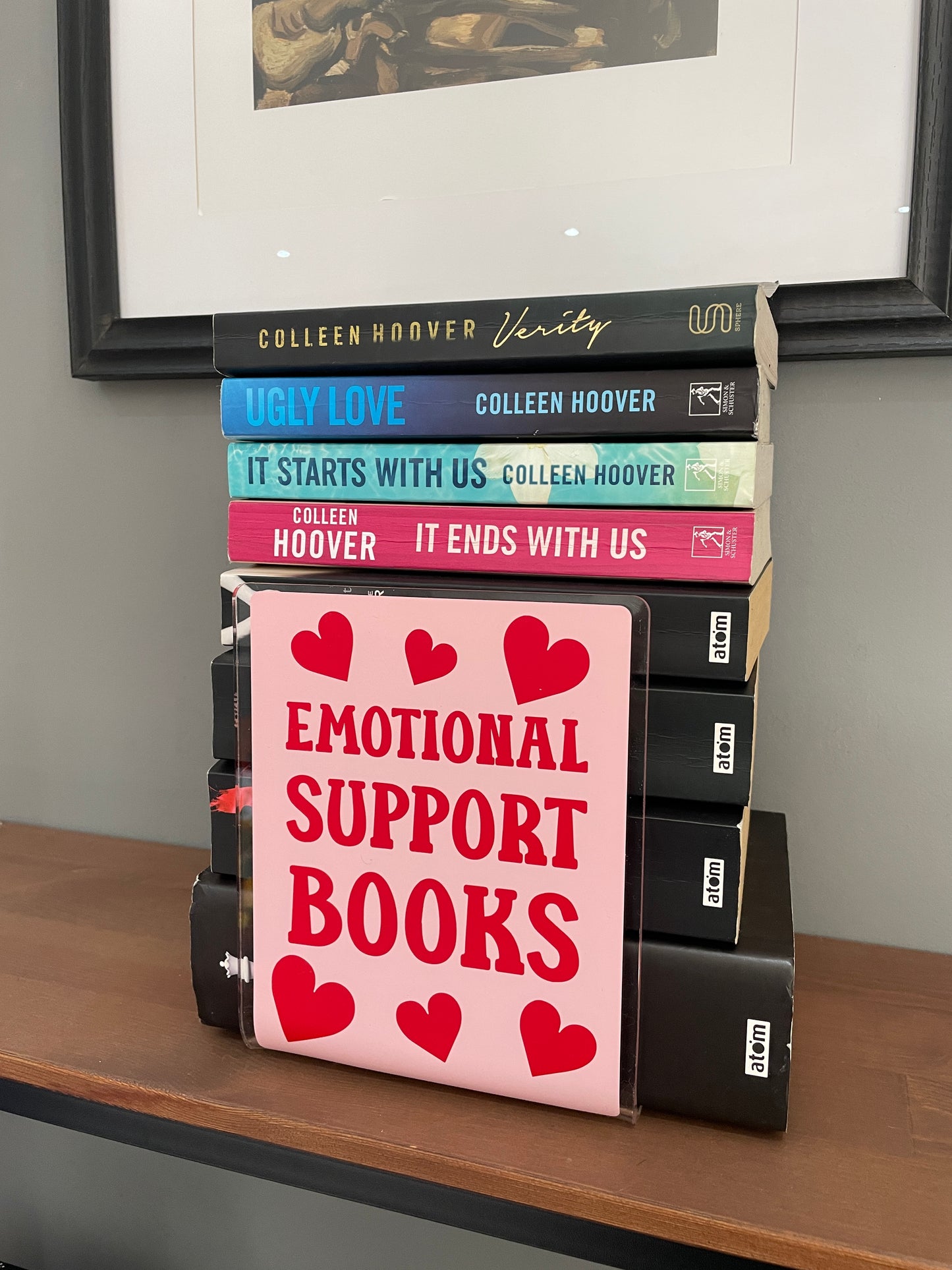 Emotional support books acrylic bookend home decor