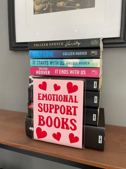 Emotional support books acrylic bookend home decor