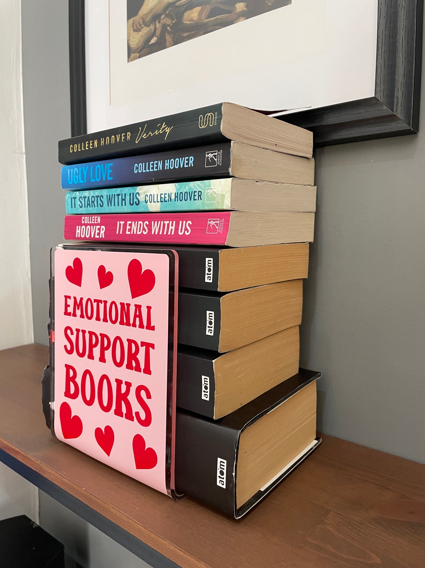 Emotional support books acrylic bookend home decor