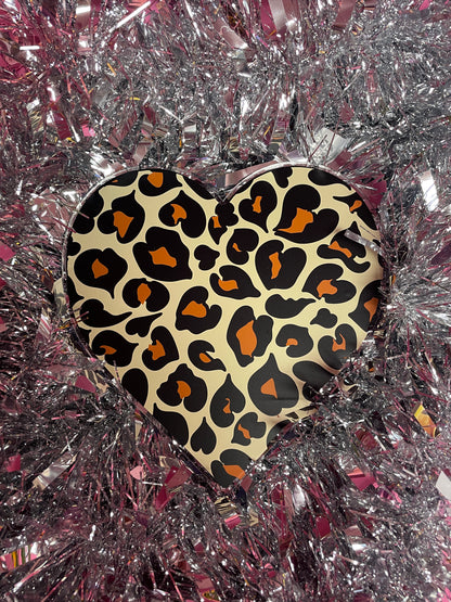 Animal print heart acrylic christmas tree topper festive decoration decor