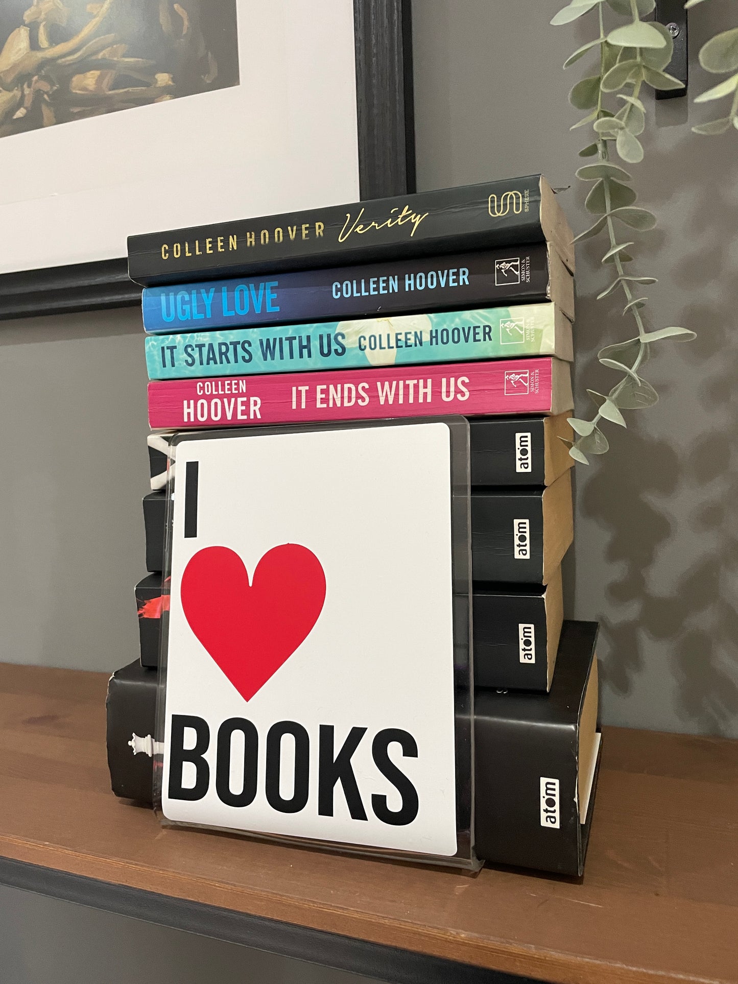 I heart books acrylic bookend home decor