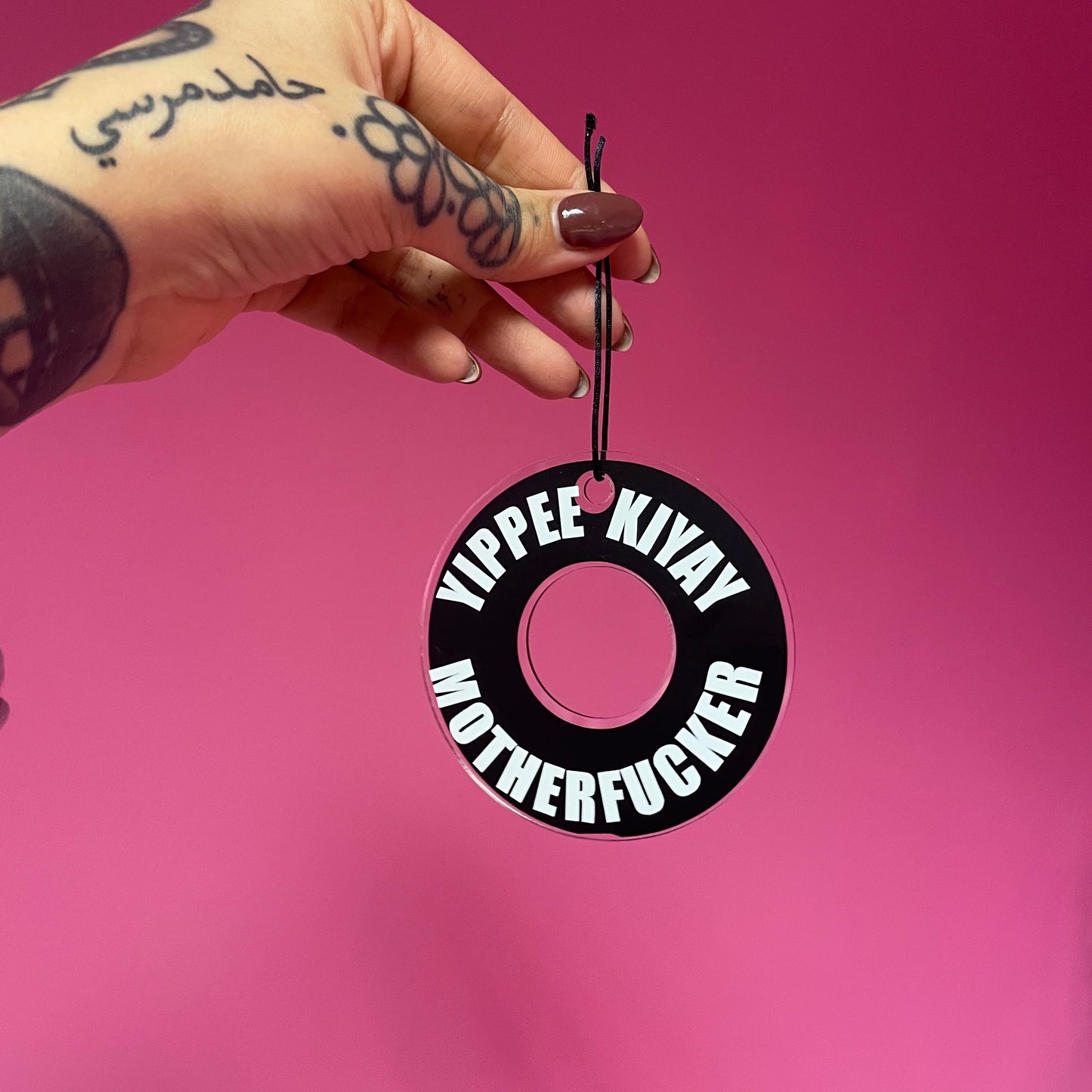 Yippee kiyay motherfucker acrylic christmas tree ornament festive decoration decor