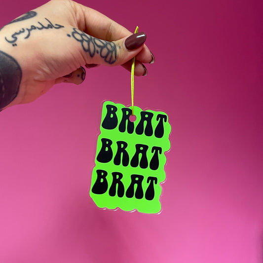 Brat brat brat acrylic christmas tree ornament festive decoration decor