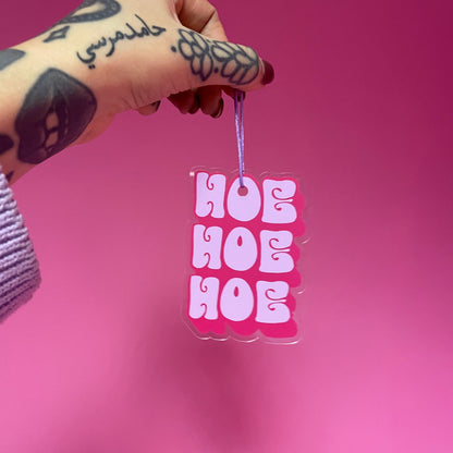 Hoe hoe hoe acrylic christmas tree ornament festive decoration decor