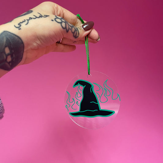 Witches hat acrylic christmas tree ornament festive decoration decor