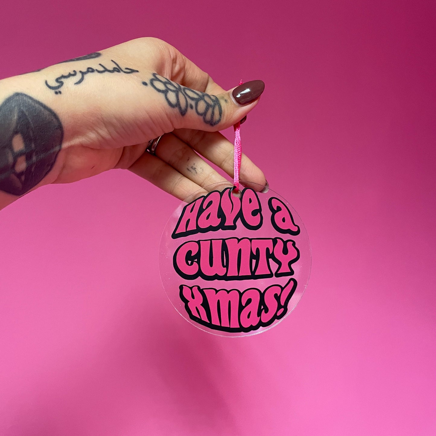 Have a cunty xmas! acrylic christmas tree ornament festive decoration decor